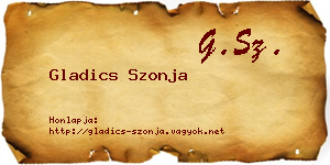 Gladics Szonja névjegykártya